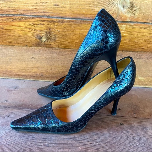 Giuseppe Zanotti black snake leather pumps with pointed toe size 37.5 (US 7.5) - Picture 1 of 10